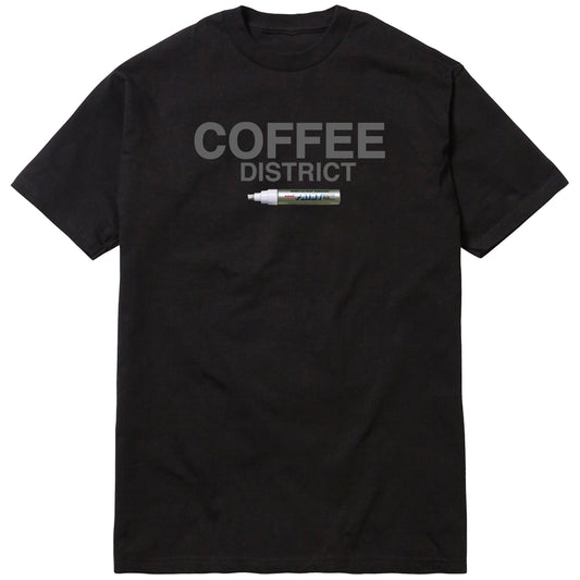 Coffee District Silver - Black T-Shirt