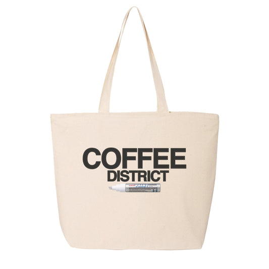 Coffee District Silver Marker Tote